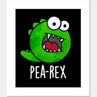 Pea Rex Funny Dinosaur Veggie TRex Pun Posters and Art